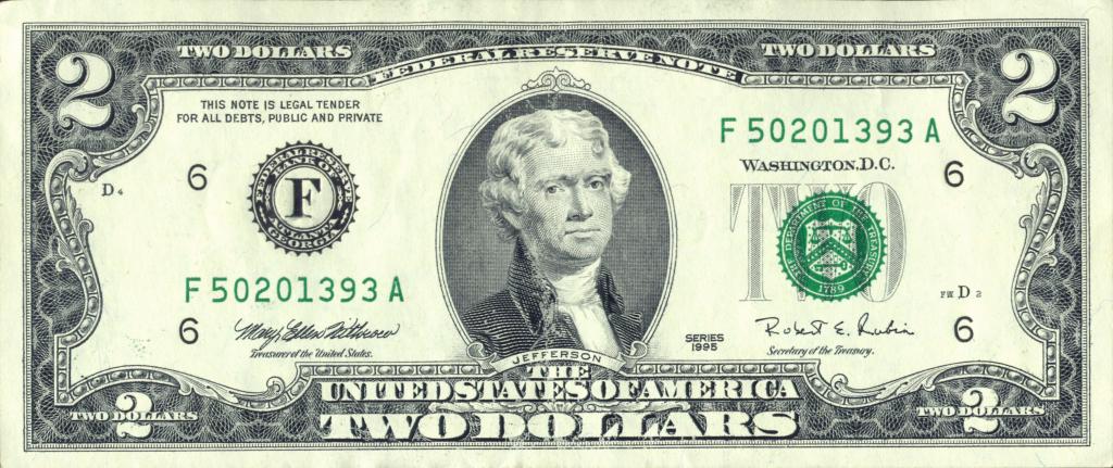 杰斐逊,法律,笔记,美元,联邦,两个