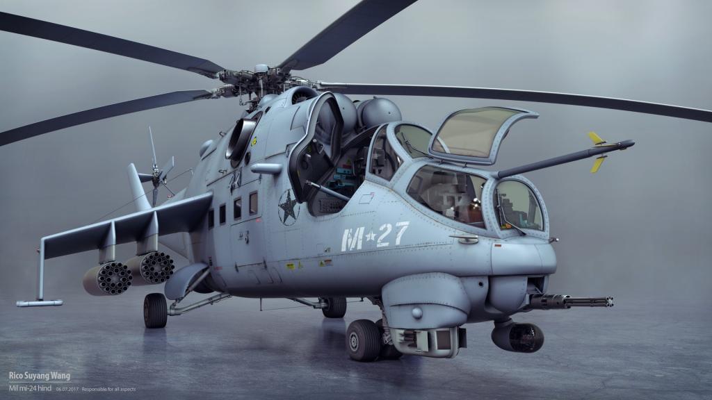 直升机,米尔mi24,正面图
