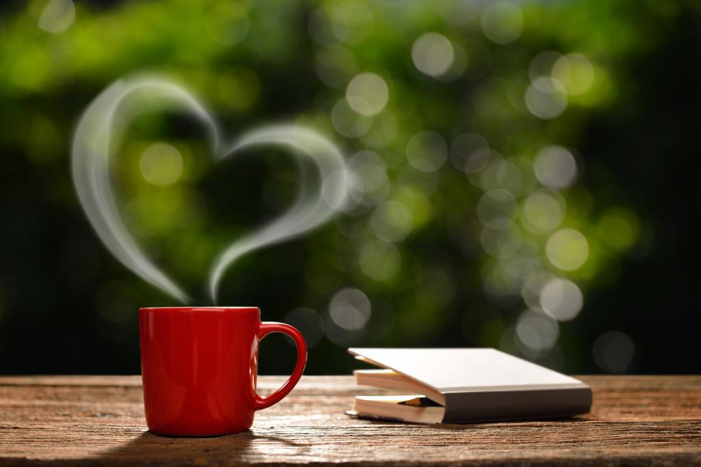 咖啡杯,心,爱,早上好,热,浪漫,咖啡,杯,早上