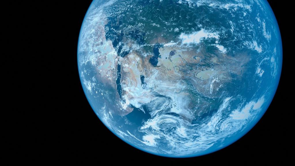 从外太空看蓝色的地球