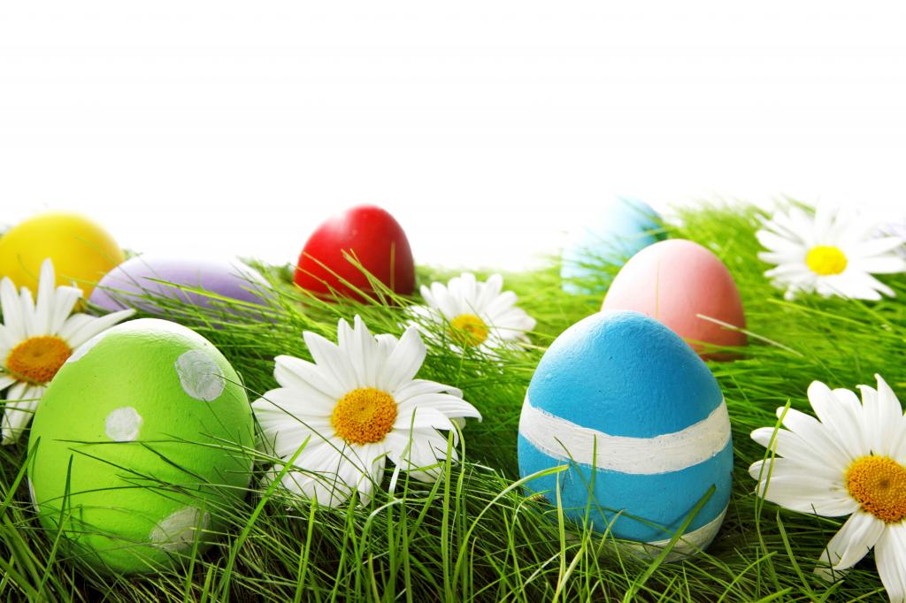 鸡蛋,复活节,草,花,春天