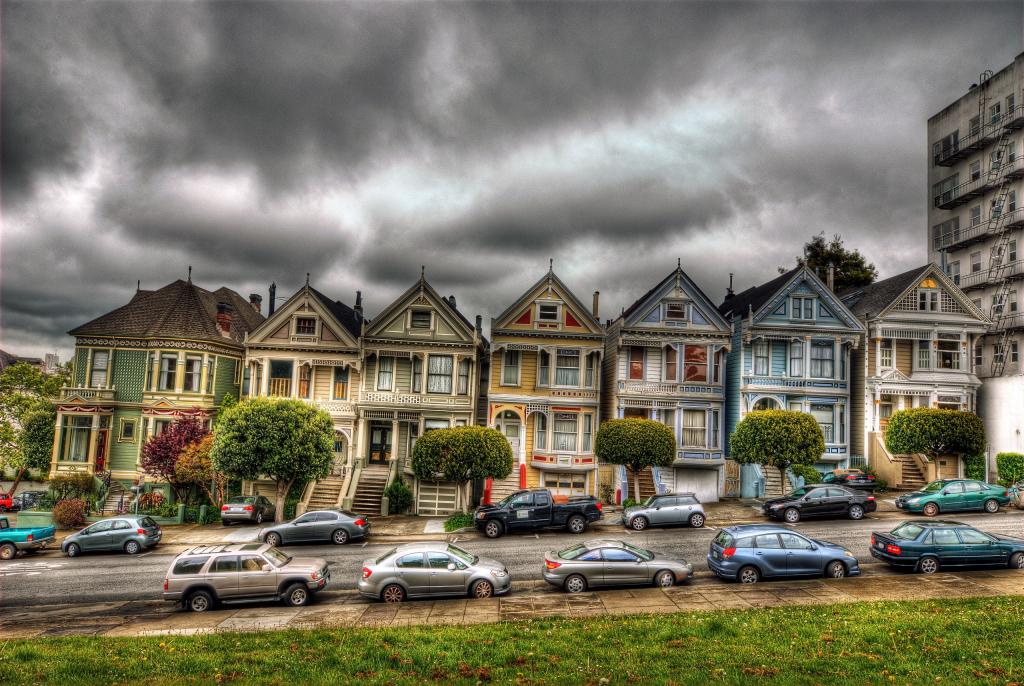 房子,房子,维多利亚时代,旧金山,机器