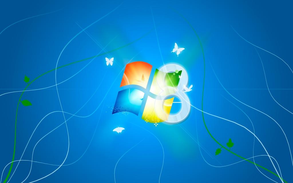 8,微软,蓝色背景,标志
