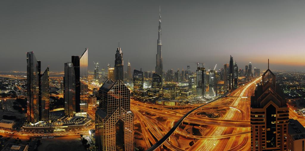 迪拜,城市,有雾,景观,云,烟,摩天大楼,旅行