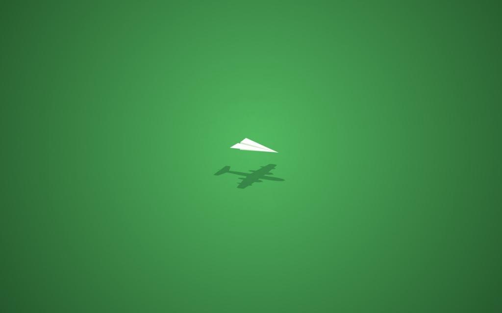 极简主义,纸飞机,绿色,影子