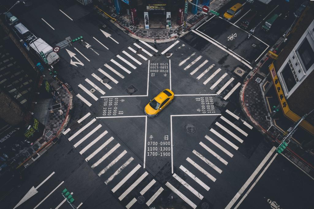 街,机,标记,台北,十字路口,出租车