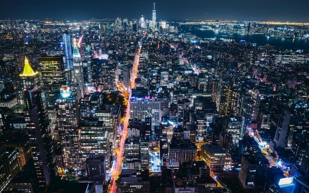 纽约夜晚街景图片