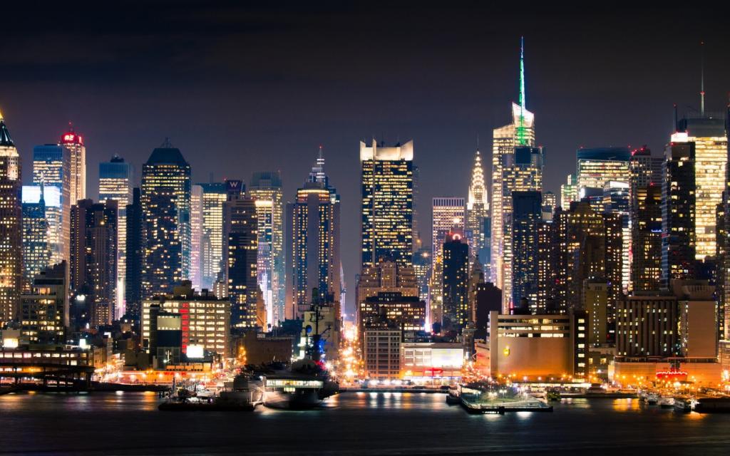 纽约,纽约,曼哈顿,夜晚,城市
