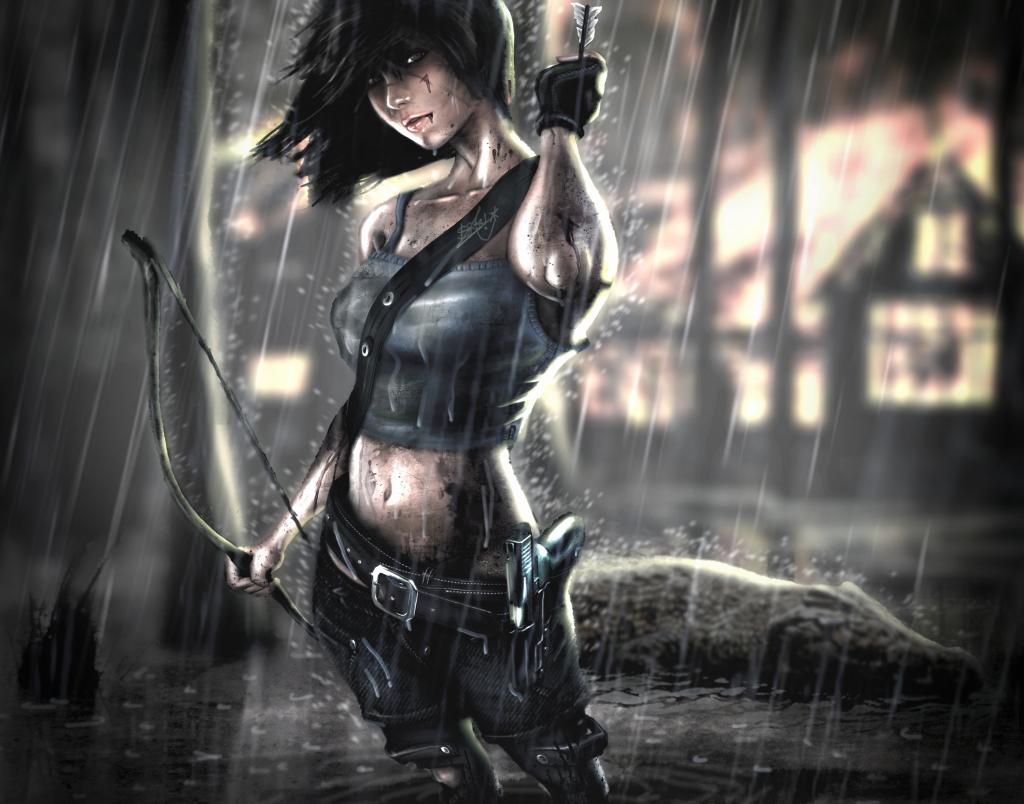 Lara Croft,古墓丽影,雨,Lara Croft