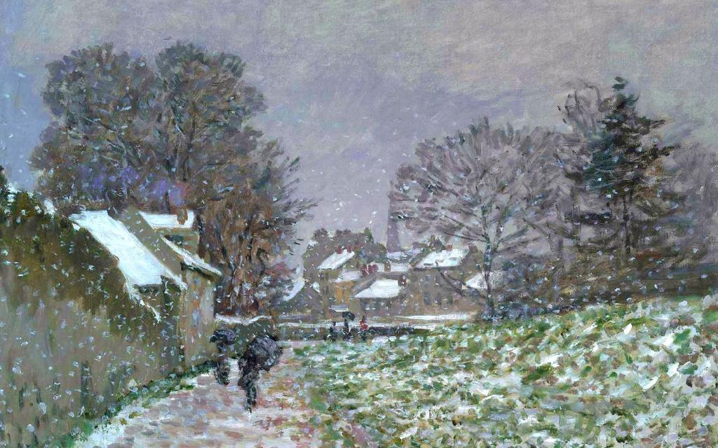 克劳德·莫奈,图片,在Argenteuil的雪,风景