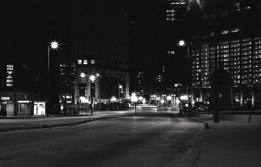 芝加哥,摩天大楼,伊利诺伊州,芝加哥,街道,夜晚,灯光,美国