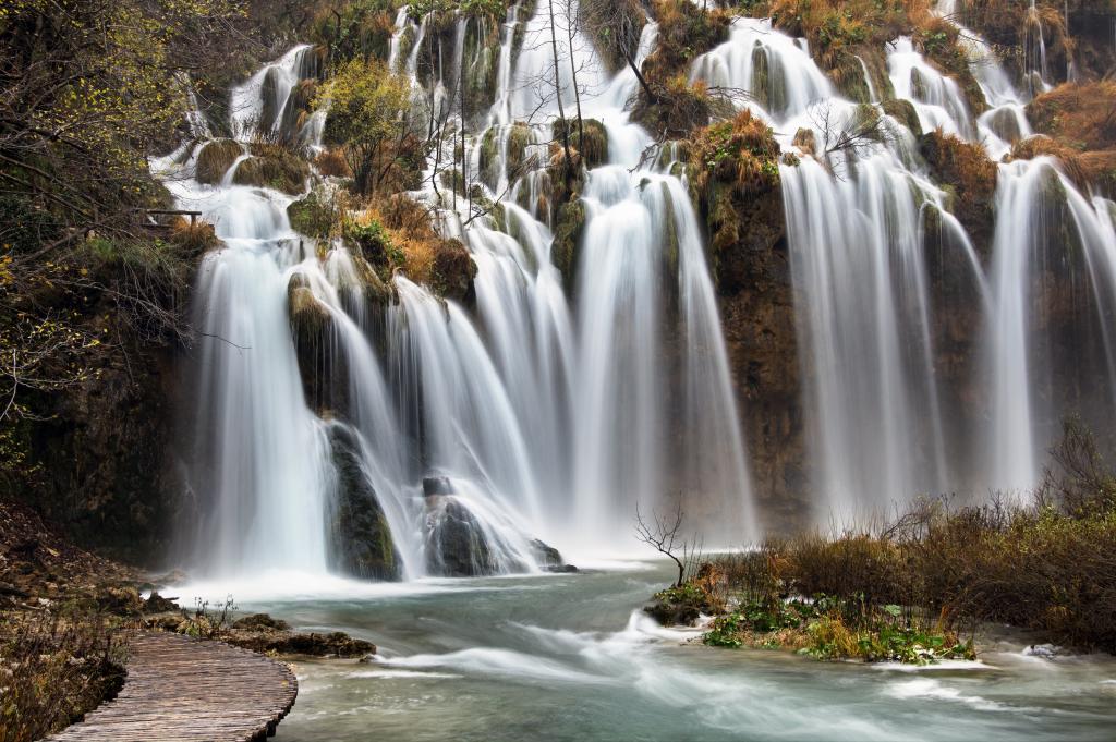 时间流逝的瀑布,克罗地亚高清壁纸的照片