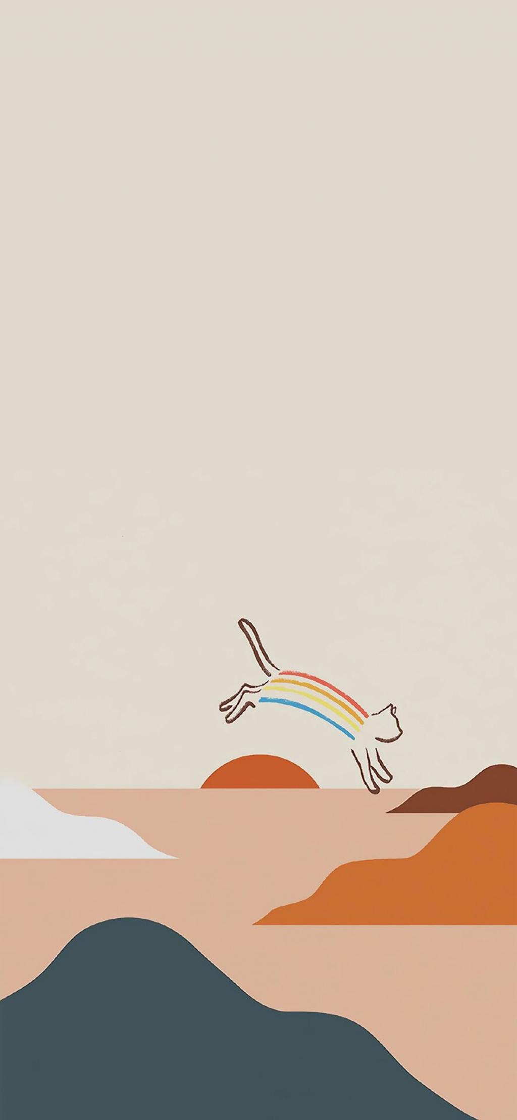 跳跃的彩虹猫创意手机壁纸
