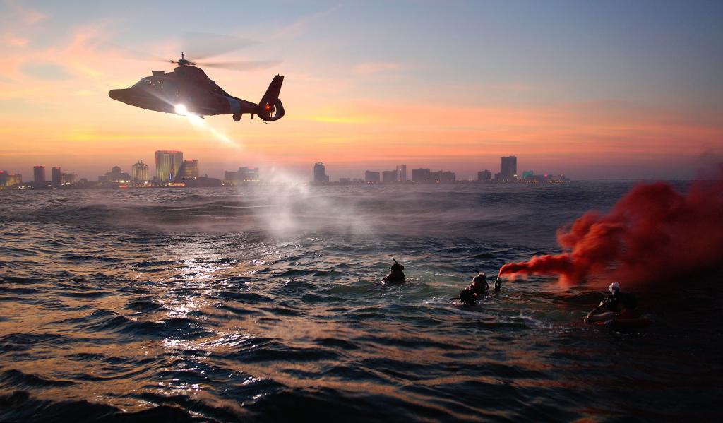 海,水,海岸警卫队,武装部队,直升机