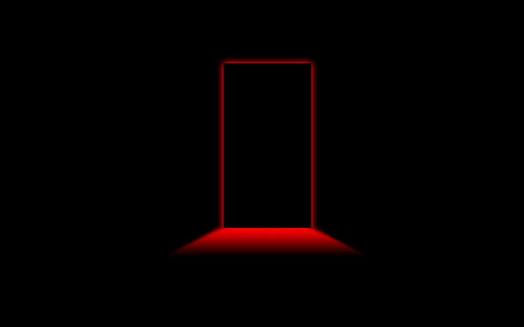 极简主义,红色,极简主义,黑色风格,黑色背景,红房间的门