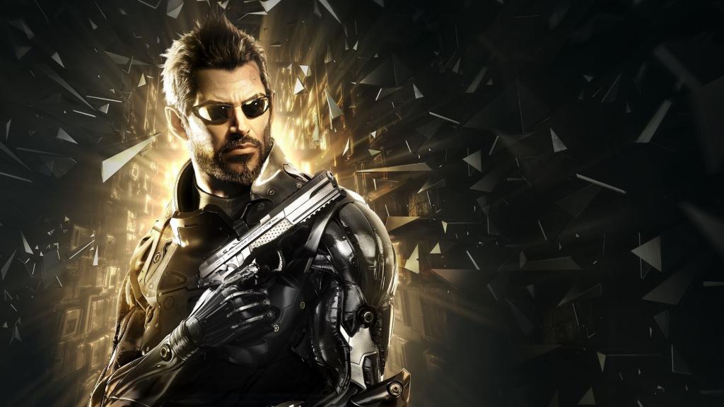 Deus Ex：人类分裂,机器人,武器,亚当延森,亚当延森,眼镜,碎片,胡子,设备,赛博朋克,...