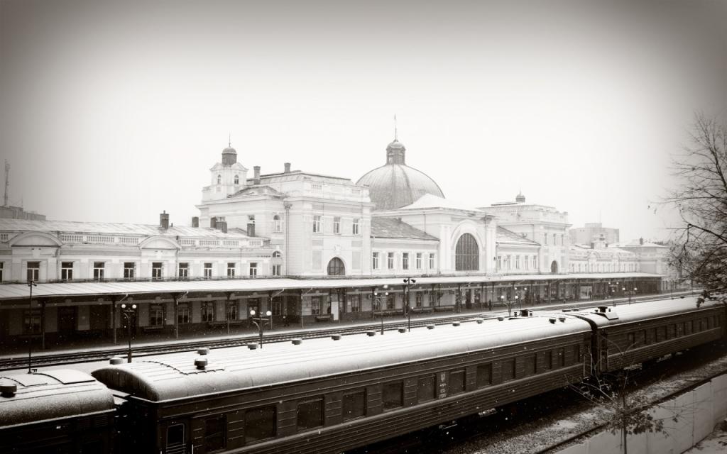 壁纸火车,伊万诺 - 弗兰科夫斯克,雪,车站,冬天,铁路