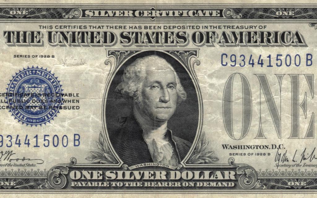 美元,银,蓝,华盛顿你,一个
