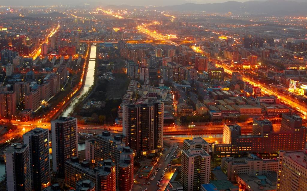 壁纸北京,午夜的城市景观,午夜的城市景观,灯,灯,中国,建筑,建筑,北京