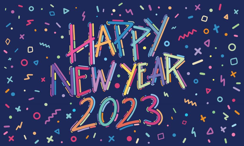2023新年快乐涂鸦背景图