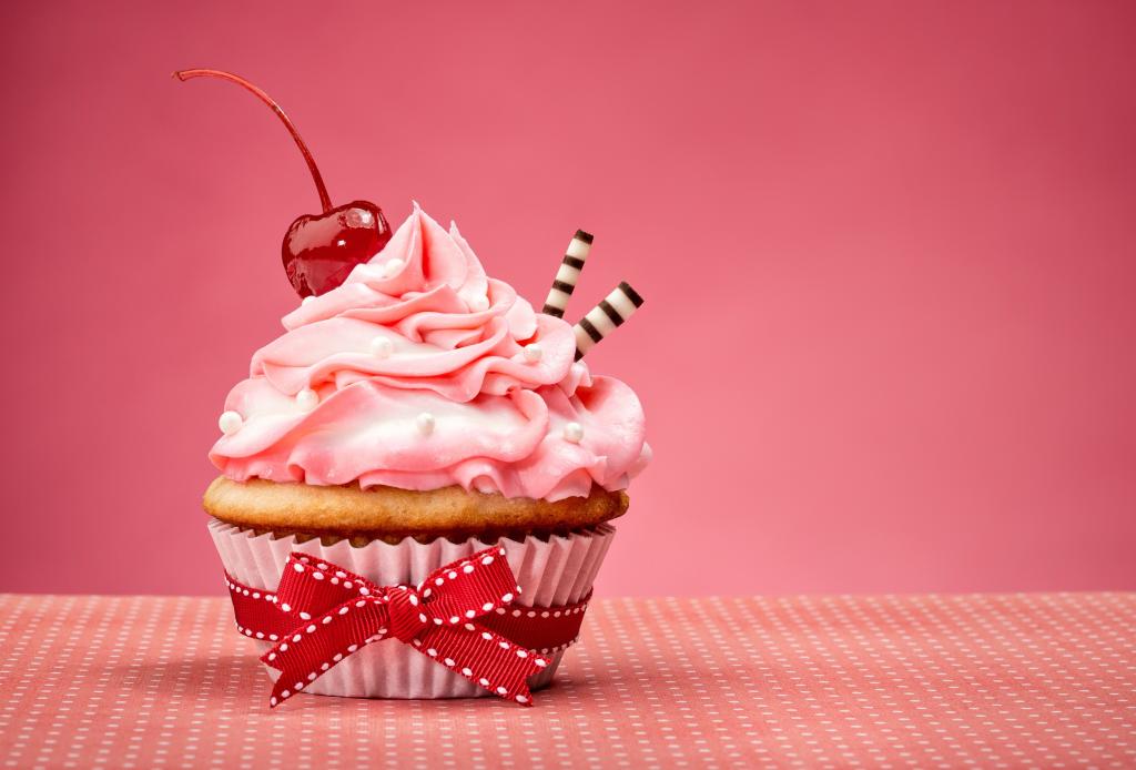 奶油,蛋糕,甜点,粉红色,甜,蛋糕,奶油,蛋糕,弓,生日快乐