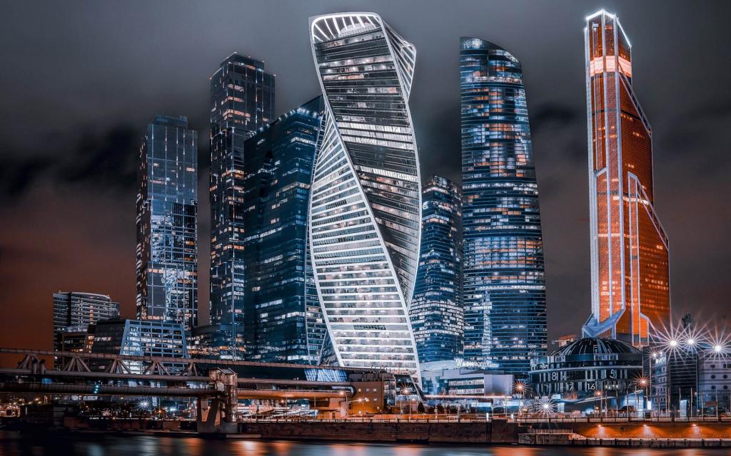 绚丽的莫斯科大厦夜景