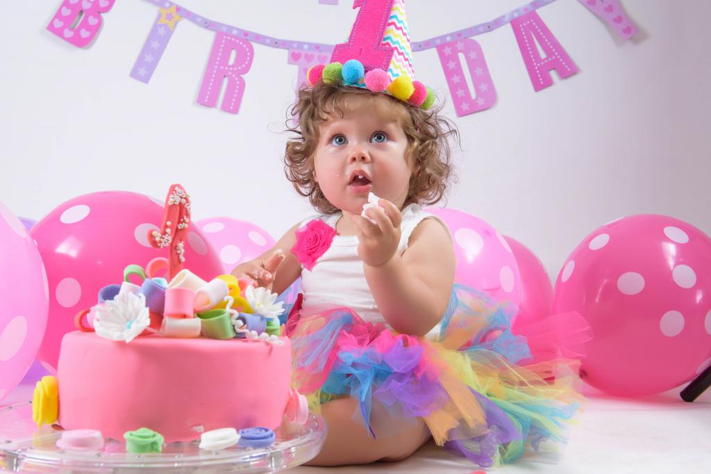 气球,婴儿,假期,生日,球,蛋糕,女孩