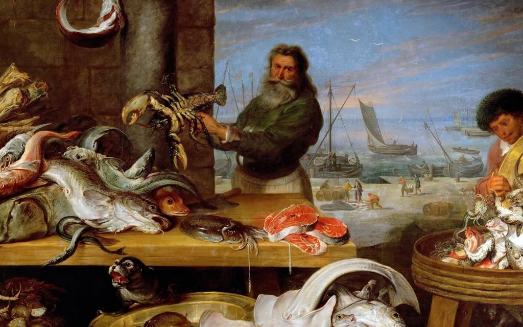 鱼市场,图片,片段,流派,Cornelis德沃斯