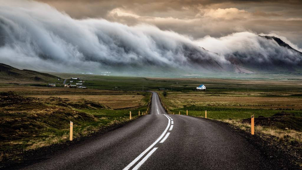 云,路,天空,冰岛,云