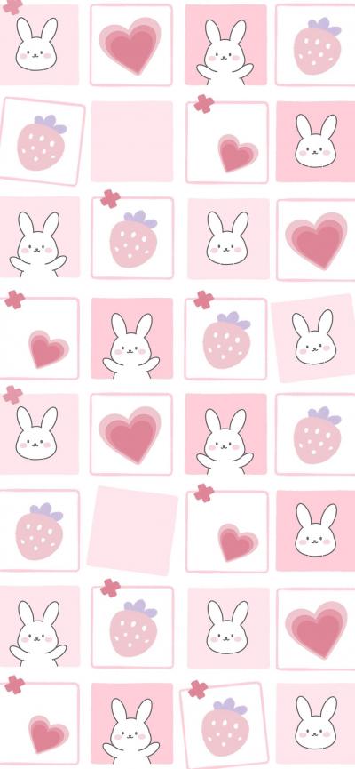 可爱小兔子手机平铺壁纸