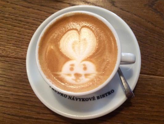 小兔子咖啡拉花图片