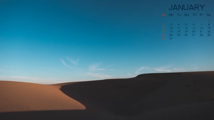 2022年1月沙漠景色日历