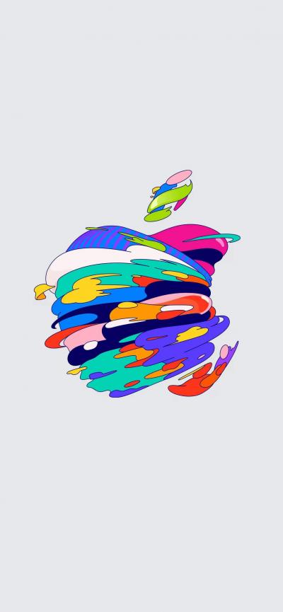 iphone14彩色苹果图标壁纸