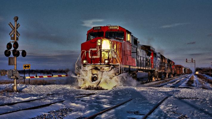 雪中的火车图片
