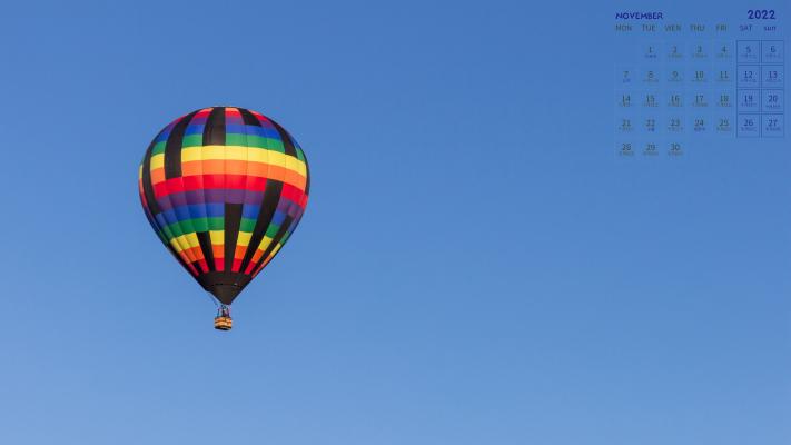 高飞的热气球2022年11月日历壁纸