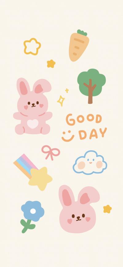 粉色小兔iPhone14壁纸