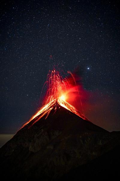 火山喷发的景象