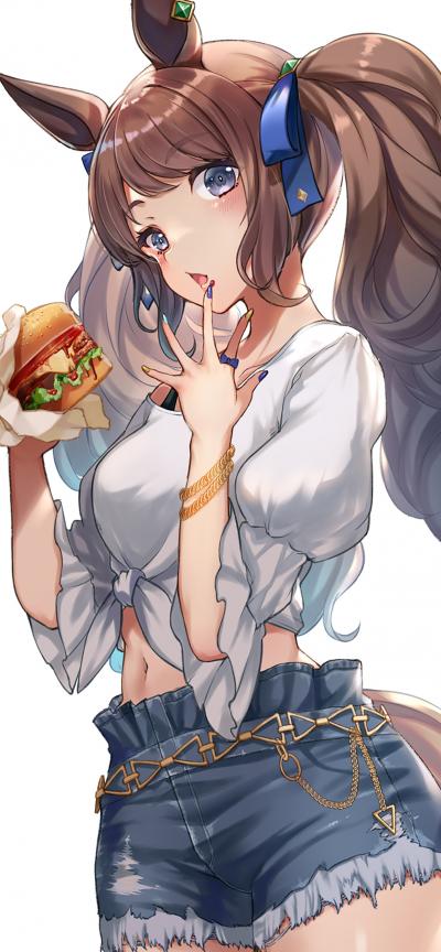 吃汉堡的赛马娘图片